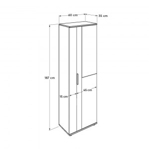 meg-GP009-0170-5 ΝΤΟΥΛΑΠΑ ΡΟΥΧΩΝ - ΠΑΠΟΥΤΣΟΘΗΚΗ 30 ΖΕΥΓΩΝ PORTO ΜΟΝΟΦΥΛΛΗ ΜΕ ΚΑΘΡΕΦΤΗ ΛΕΥΚΗ 60X36X187ΕΚ.