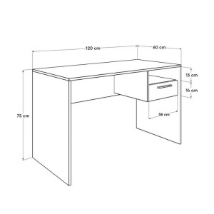 meg-GP009-0249-6 ΓΡΑΦΕΙΟ ΕΡΓΑΣΙΑΣ CONCEPT MEGAPAP ΧΡΩΜΑ ΑΝΘΡΑΚΙ 120X60X75ΕΚ.