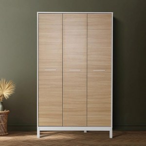 meg-GP009-0251,1-3 ΝΤΟΥΛΑΠΑ ΡΟΥΧΩΝ LONDON MEGAPAP ΤΡΙΦΥΛΛΗ ΧΡΩΜΑ OAK - ΛΕΥΚΟ 120X52X202ΕΚ.