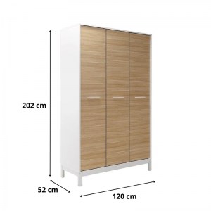 meg-GP009-0251,1-4 ΝΤΟΥΛΑΠΑ ΡΟΥΧΩΝ LONDON MEGAPAP ΤΡΙΦΥΛΛΗ ΧΡΩΜΑ OAK - ΛΕΥΚΟ 120X52X202ΕΚ.