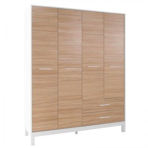 meg-GP009-0252,1-0 ΝΤΟΥΛΑΠΑ ΡΟΥΧΩΝ LONDON MEGAPAP ΤΕΤΡΑΦΥΛΛΗ ΧΡΩΜΑ OAK - ΛΕΥΚΟ 159X52X202ΕΚ.