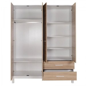 meg-GP009-0252,1-1 ΝΤΟΥΛΑΠΑ ΡΟΥΧΩΝ LONDON MEGAPAP ΤΕΤΡΑΦΥΛΛΗ ΧΡΩΜΑ OAK - ΛΕΥΚΟ 159X52X202ΕΚ.