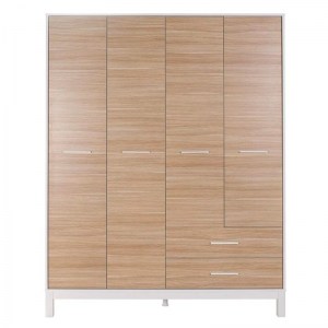 meg-GP009-0252,1-2 ΝΤΟΥΛΑΠΑ ΡΟΥΧΩΝ LONDON MEGAPAP ΤΕΤΡΑΦΥΛΛΗ ΧΡΩΜΑ OAK - ΛΕΥΚΟ 159X52X202ΕΚ.