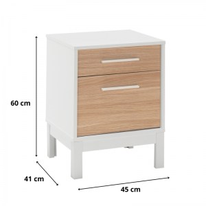 meg-GP009-0254,1-3 ΚΟΜΟΔΙΝΟ LONDON MEGAPAP ΧΡΩΜΑ ΛΕΥΚΟ - OAK 45X41X60ΕΚ.