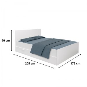 meg-GP009-0255,1-3 ΚΡΕΒΑΤΙ MONTANA MEGAPAP ΜΕ ΣΥΡΤΑΡΙΑ ΧΡΩΜΑ ΛΕΥΚΟ 160X200ΕΚ.