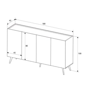 meg-GP009-0270,1-7 ΜΠΟΥΦΕΣ LUNA MEGAPAP ΧΡΩΜΑ OAK 180X43X100ΕΚ.