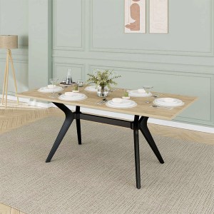 meg-GP009-0273,1-1 ΤΡΑΠΕΖΙ LUNA MEGAPAP ΧΡΩΜΑ FLORIDA OAK 181X90X75ΕΚ.
