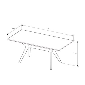 meg-GP009-0273,1-4 ΤΡΑΠΕΖΙ LUNA MEGAPAP ΧΡΩΜΑ FLORIDA OAK 181X90X75ΕΚ.