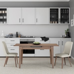 meg-GP009-0274,3-2 ΤΡΑΠΕΖΙ TRENDLINE MEGAPAP ΕΠΕΚΤΕΙΝΟΜΕΝΟ ΧΡΩΜΑ ΚΑΡΥΔΙ 120/150X70X75ΕΚ.