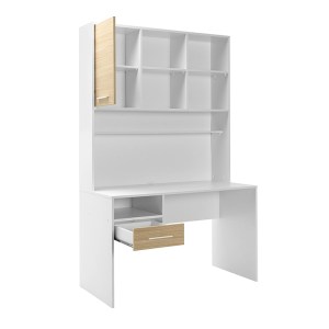 meg-GP009-0279,1-3 ΓΡΑΦΕΙΟ ΕΡΓΑΣΙΑΣ LONDON MEGAPAP ΧΡΩΜΑ ΛΕΥΚΟ - OAK 120X60X196ΕΚ.