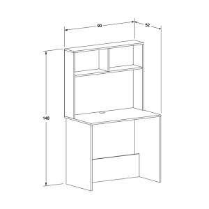 meg-GP009-0280,1-3 ΓΡΑΦΕΙΟ ΕΡΓΑΣΙΑΣ TRENDLINE MEGAPAP ΧΡΩΜΑ ΛΕΥΚΟ 90X52X148ΕΚ.