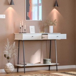 meg-GP009-0281,1-1 ΚΟΝΣΟΛΑ ELITE MEGAPAP ΧΡΩΜΑ ΛΕΥΚΟ ΤΟΥ ΠΑΓΟΥ 100X40X88ΕΚ.