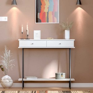 meg-GP009-0281,1-2 ΚΟΝΣΟΛΑ ELITE MEGAPAP ΧΡΩΜΑ ΛΕΥΚΟ ΤΟΥ ΠΑΓΟΥ 100X40X88ΕΚ.