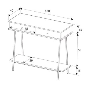 meg-GP009-0281,1-8 ΚΟΝΣΟΛΑ ELITE MEGAPAP ΧΡΩΜΑ ΛΕΥΚΟ ΤΟΥ ΠΑΓΟΥ 100X40X88ΕΚ.