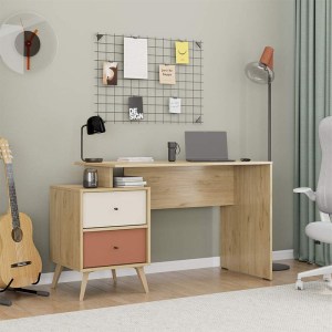 meg-GP009-0286,1-1 ΓΡΑΦΕΙΟ ΕΡΓΑΣΙΑΣ TERRA MEGAPAP ΧΡΩΜΑ FLORIDA OAK 129X55X75ΕΚ.