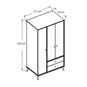 meg-GP009-0287,1-5 ΝΤΟΥΛΑΠΑ ΡΟΥΧΩΝ TERRA MEGAPAP ΤΡΙΦΥΛΛΗ ΜΕ ΣΥΡΤΑΡΙΑ ΧΡΩΜΑ FLORIDA OAK 121X54X200ΕΚ.
