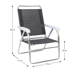 meg-GP010-0070,2-6 ΚΑΡΕΚΛΑΚΙ ΠΑΡΑΛΙΑΣ ALU MEGAPAP ΑΛΟΥΜΙΝΙΟΥ ΧΡΩΜΑ ΑΝΘΡΑΚΙ 54X52X80ΕΚ.