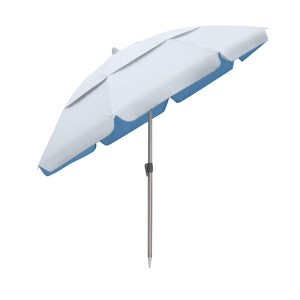 meg-GP010-0071,1-1 ΟΜΠΡΕΛΑ ΘΑΛΑΣΣΗΣ ΑΛΟΥΜΙΝΙΟΥ MALIBU MEGAPAP ΜΕ UPF 50+ ΠΡΟΣΤΑΣΙΑ ΧΡΩΜΑ ΑΣΗΜΙ - ΓΑΛΑΖΙΟ Ø2M