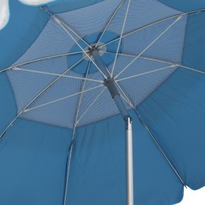 meg-GP010-0071,1-2 ΟΜΠΡΕΛΑ ΘΑΛΑΣΣΗΣ ΑΛΟΥΜΙΝΙΟΥ MALIBU MEGAPAP ΜΕ UPF 50+ ΠΡΟΣΤΑΣΙΑ ΧΡΩΜΑ ΑΣΗΜΙ - ΓΑΛΑΖΙΟ Ø2M
