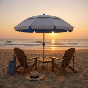 meg-GP010-0071,1-4 ΟΜΠΡΕΛΑ ΘΑΛΑΣΣΗΣ ΑΛΟΥΜΙΝΙΟΥ MALIBU MEGAPAP ΜΕ UPF 50+ ΠΡΟΣΤΑΣΙΑ ΧΡΩΜΑ ΑΣΗΜΙ - ΓΑΛΑΖΙΟ Ø2M