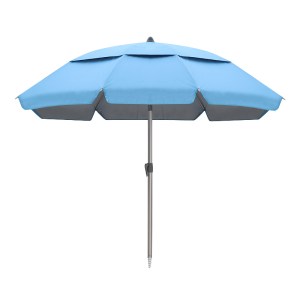 meg-GP010-0071,3-0 ΟΜΠΡΕΛΑ ΘΑΛΑΣΣΗΣ ΑΛΟΥΜΙΝΙΟΥ MALIBU MEGAPAP ΜΕ UPF 50+ ΠΡΟΣΤΑΣΙΑ ΧΡΩΜΑ ΓΑΛΑΖΙΟ - ΑΣΗΜΙ Ø2M