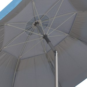 meg-GP010-0071,3-2 ΟΜΠΡΕΛΑ ΘΑΛΑΣΣΗΣ ΑΛΟΥΜΙΝΙΟΥ MALIBU MEGAPAP ΜΕ UPF 50+ ΠΡΟΣΤΑΣΙΑ ΧΡΩΜΑ ΓΑΛΑΖΙΟ - ΑΣΗΜΙ Ø2M