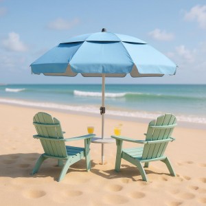 meg-GP010-0071,3-4 ΟΜΠΡΕΛΑ ΘΑΛΑΣΣΗΣ ΑΛΟΥΜΙΝΙΟΥ MALIBU MEGAPAP ΜΕ UPF 50+ ΠΡΟΣΤΑΣΙΑ ΧΡΩΜΑ ΓΑΛΑΖΙΟ - ΑΣΗΜΙ Ø2M