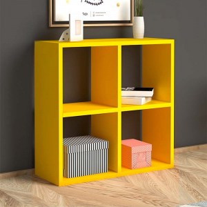 meg-GP022-0005,3-1 ΒΙΒΛΙΟΘΗΚΗ CUBE MEGAPAP ΑΠΟ ΜΕΛΑΜΙΝΗ ΧΡΩΜΑ ΚΙΤΡΙΝΟ 64X23X64ΕΚ.