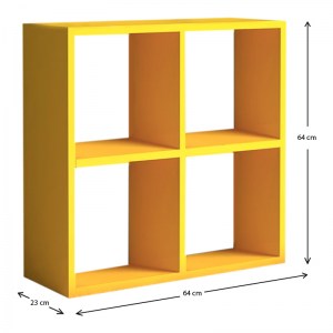 meg-GP022-0005,3-3 ΒΙΒΛΙΟΘΗΚΗ CUBE MEGAPAP ΑΠΟ ΜΕΛΑΜΙΝΗ ΧΡΩΜΑ ΚΙΤΡΙΝΟ 60X23X60ΕΚ.