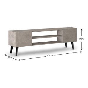 meg-GP022-0006,4-5 ΕΠΙΠΛΟ ΤΗΛΕΟΡΑΣΗΣ ETNA MEGAPAP ΧΡΩΜΑ ΓΚΡΙ ΡΕΤΡΟ 120X30X40ΕΚ.