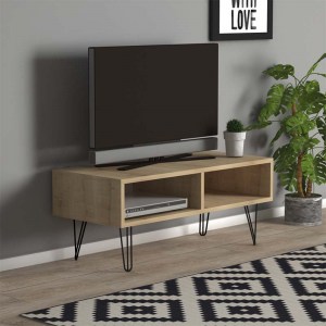 meg-GP022-0009,1-1 ΕΠΙΠΛΟ ΤΗΛΕΟΡΑΣΗΣ FIONA MEGAPAP ΑΠΟ ΜΕΛΑΜΙΝΗ ΧΡΩΜΑ OAK 90X30X41ΕΚ.