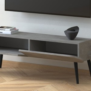 meg-GP022-0017,3-1 ΕΠΙΠΛΟ ΤΗΛΕΟΡΑΣΗΣ LOTUS MEGAPAP ΧΡΩΜΑ ΓΚΡΙ ΡΕΤΡΟ 120X30X40ΕΚ.