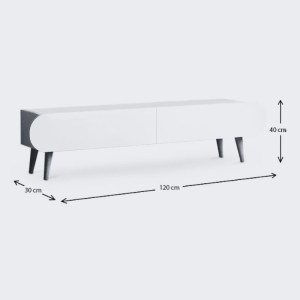 meg-GP022-0017,3-4 ΕΠΙΠΛΟ ΤΗΛΕΟΡΑΣΗΣ LOTUS MEGAPAP ΧΡΩΜΑ ΓΚΡΙ ΡΕΤΡΟ 120X30X40ΕΚ.