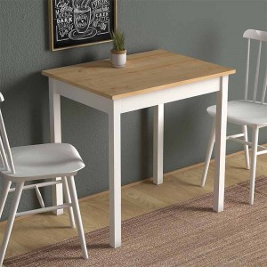 meg-GP022-0018,2-1 ΤΡΑΠΕΖΙ MINI MEGAPAP ΜΕΤΑΛΛΙΚΟ - ΜΕΛΑΜΙΝΗΣ ΧΡΩΜΑ OAK - ΛΕΥΚΟ 59X78X75ΕΚ.