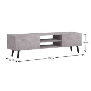 meg-GP022-0023,4-4 ΕΠΙΠΛΟ ΤΗΛΕΟΡΑΣΗΣ PLANE MEGAPAP ΧΡΩΜΑ ΓΚΡΙ ΡΕΤΡΟ 150X32X46ΕΚ.