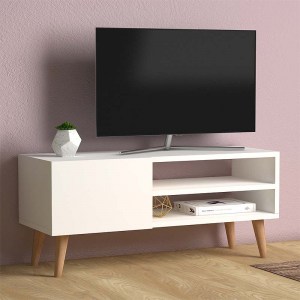 meg-GP022-0024,2-1 ΕΠΙΠΛΟ ΤΗΛΕΟΡΑΣΗΣ PORTO MEGAPAP ΑΠΟ ΜΕΛΑΜΙΝΗ ΧΡΩΜΑ ΛΕΥΚΟ 90X32X42ΕΚ.