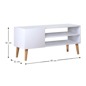 meg-GP022-0024,2-5 ΕΠΙΠΛΟ ΤΗΛΕΟΡΑΣΗΣ PORTO MEGAPAP ΑΠΟ ΜΕΛΑΜΙΝΗ ΧΡΩΜΑ ΛΕΥΚΟ 90X32X42ΕΚ.