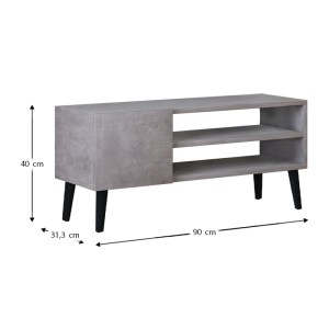 meg-GP022-0024,4-5 ΕΠΙΠΛΟ ΤΗΛΕΟΡΑΣΗΣ PORTO MEGAPAP ΧΡΩΜΑ ΓΚΡΙ ΡΕΤΡΟ 90X32X42ΕΚ.