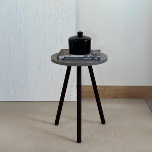 meg-GP022-0026,11-1 ΒΟΗΘΗΤΙΚΟ ΤΡΑΠΕΖΑΚΙ ROMA MEGAPAP ΧΡΩΜΑ ΓΚΡΙ ΡΕΤΡΟ 33,5X33,5X46ΕΚ.