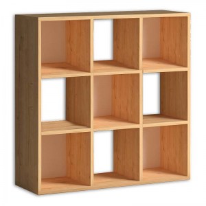 meg-GP022-0035,3-0 ΒΙΒΛΙΟΘΗΚΗ CUBE MEGAPAP ΑΠΟ ΜΕΛΑΜΙΝΗ ΧΡΩΜΑ OAK 90X30X90ΕΚ.