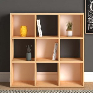 meg-GP022-0035,3-2 ΒΙΒΛΙΟΘΗΚΗ CUBE MEGAPAP ΑΠΟ ΜΕΛΑΜΙΝΗ ΧΡΩΜΑ OAK 90X30X90ΕΚ.