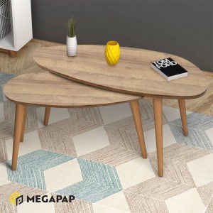 meg-GP022-0039,3-1 ΒΟΗΘΗΤΙΚΑ ΤΡΑΠΕΖΑΚΙΑ ELIPS MEGAPAP ΑΠΟ ΜΕΛΑΜΙΝΗ ΧΡΩΜΑ PINE OAK 116X46X46ΕΚ.