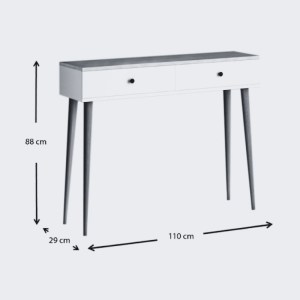 meg-GP022-0065,3-4 ΚΟΝΣΟΛΑ ALIS MEGAPAP ΧΡΩΜΑ ΓΚΡΙ ΡΕΤΡΟ 110X29X88ΕΚ.