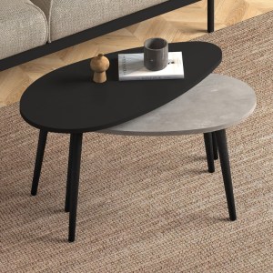 meg-GP022-0066,4-0 ΤΡΑΠΕΖΑΚΙ ΣΑΛΟΝΙΟΥ ΣΕΤ 2 ΤΜΧ SPLINE MEGAPAP ΧΡΩΜΑ ΓΚΡΙ ΡΕΤΡΟ 80X40X46ΕΚ.