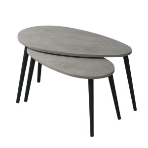meg-GP022-0066,5-0 ΤΡΑΠΕΖΑΚΙ ΣΑΛΟΝΙΟΥ ΣΕΤ 2 ΤΜΧ SPLINE MEGAPAP ΧΡΩΜΑ ΓΚΡΙ ΡΕΤΡΟ 80X40X46ΕΚ.