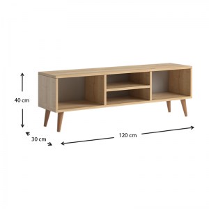 meg-GP022-0067,1-3 ΕΠΙΠΛΟ ΤΗΛΕΟΡΑΣΗΣ LOREN MEGAPAP ΜΕΛΑΜΙΝΗΣ ΧΡΩΜΑ OAK 120X30X40ΕΚ.