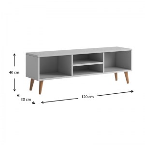 meg-GP022-0067,2-2 ΕΠΙΠΛΟ ΤΗΛΕΟΡΑΣΗΣ LOREN MEGAPAP ΜΕΛΑΜΙΝΗΣ ΧΡΩΜΑ ΛΕΥΚΟ 120X30X40ΕΚ.