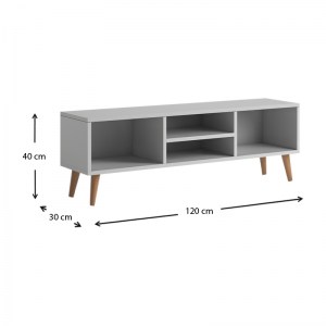 meg-GP022-0067,2-3 ΕΠΙΠΛΟ ΤΗΛΕΟΡΑΣΗΣ LOREN MEGAPAP ΜΕΛΑΜΙΝΗΣ ΧΡΩΜΑ ΛΕΥΚΟ 120X30X40ΕΚ.