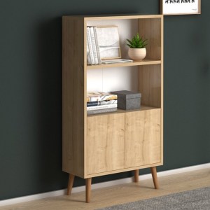 meg-GP022-0068,2-0 ΒΙΒΛΙΟΘΗΚΗ ΜΕΛΑΜΙΝΗΣ CUBE MEGAPAP ΧΡΩΜΑ OAK 60X24X110ΕΚ.