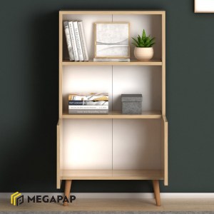 meg-GP022-0068,2-1 ΒΙΒΛΙΟΘΗΚΗ ΜΕΛΑΜΙΝΗΣ CUBE MEGAPAP ΧΡΩΜΑ OAK 60X24X110ΕΚ.